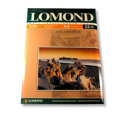 Фотобумага А4, 230 г/м² , 25 л., матовая, 1-ст., LOMOND Inkjet