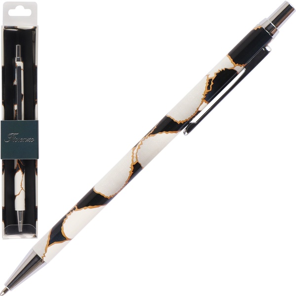 Ручка шариковая подарочная FIORENZO Animal Print, нажим. м-м, цв. корп.: принт/хром, 0.7 мм, синяя