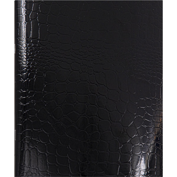 Тетрадь А5, клетка, 48 л., на скобе, 60 г/м², диз. картон, тисн. "сroco", Alingar Черный металлик/Black Croco metallic