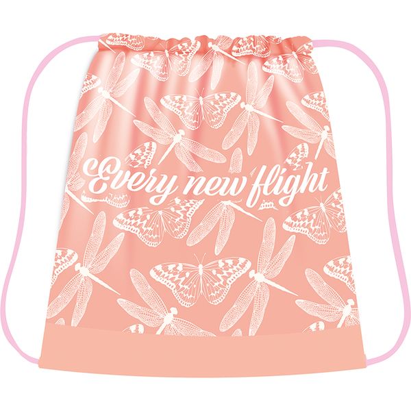 Сумка для сменной обуви ПЧЕЛКА Бабочки на розовом, 42*34 см