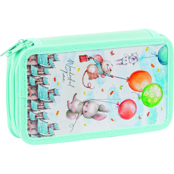 Пенал 2 отд., на молнии, 190*110*35 мм, лам. картон, ArtSpace Fairy tale_ментол