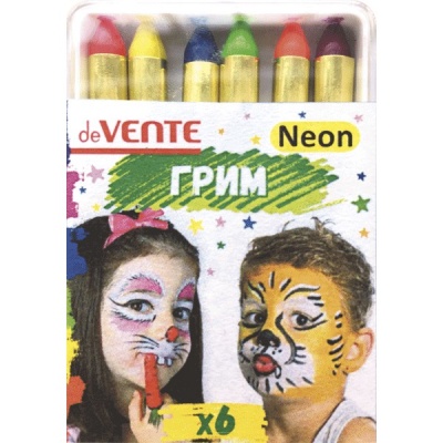 Мелки для детского грима 6 цветов, 17 г, в п/уп, deVENTE Neon