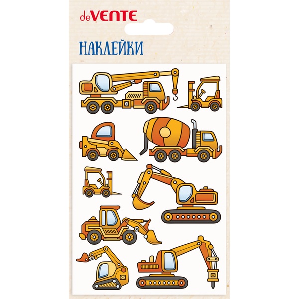 Паф-стикеры (объемные) deVENTE Строительная техника, мягкие, карточка 100*150 мм