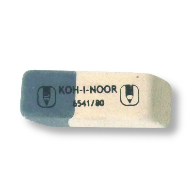 Ластик KOH-I-NOOR Sunpearl (комбинированный), нат. каучук, скошенный, 41*14*8 мм, серо-белый