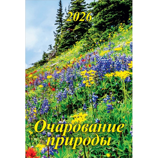 Календарь настенный перекидной 2026 г. Очарование природы: А5+, на гребне