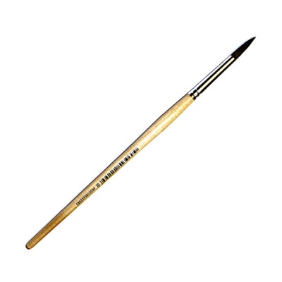 Кисть коза, №5, круглая, деревянная ручка, лак, ГАММА Классическая Акция!