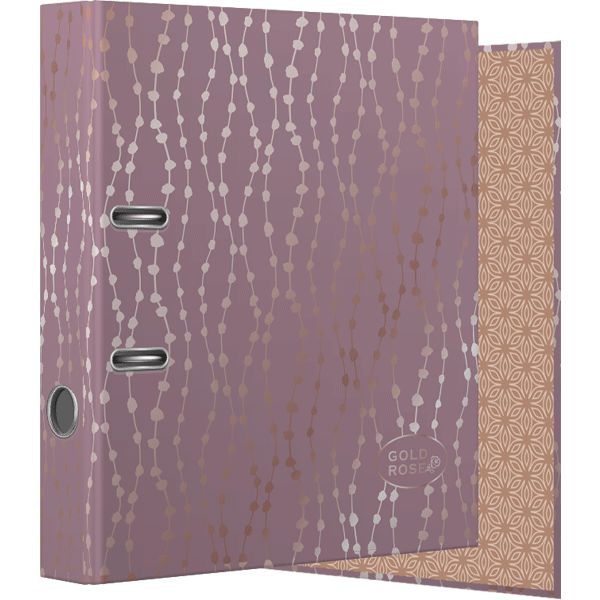 Папка–регистратор А4, 75 мм/500 л., мат. лам., метал. уг., deVENTE Gold Rose_Dots (разобранная)