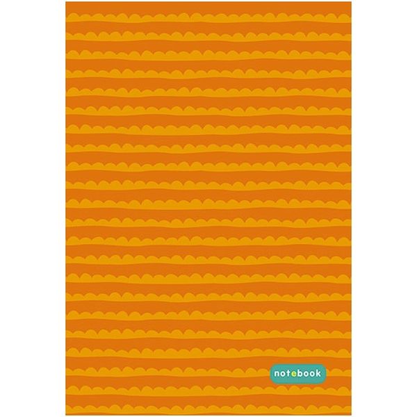 Блокнот в твердом переплете А5, 80 л., клетка, PLANO Оранжевые полоски, лам. глянцевая