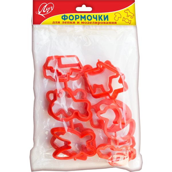 Формочки для лепки и моделирования 12 шт., пластик, ЛУЧ Формочки для лепки и моделирования 12 шт., пластик, ЛУЧ