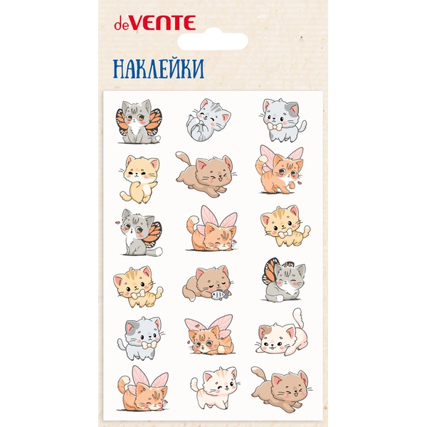 Паф-стикеры (объемные) deVENTE Милые котята, мягкие, карточка 100*150 мм Паф-стикеры (объемные) deVENTE Милые котята, мягкие, карточка 100*150 мм