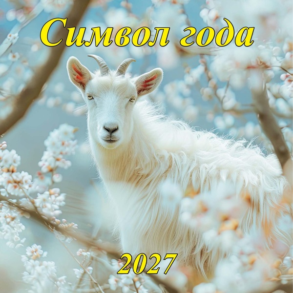 Календарь настенный перекидной 2027 г. (квартальный моно) Символ года-2, 285*285-570 мм, на скобе
