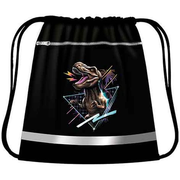 Сумка для сменной обуви ПЧЕЛКА МАХ_Крутой Дино, 49*41 см, наруж. карман, светоотр. эл.