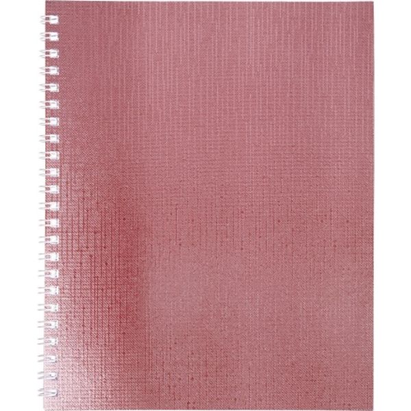 Тетрадь А5, 48 л., клетка, 65 г/м², на гребне, облож. бумвинил, тисн. "сатин", Hatber Metallic_Розовая