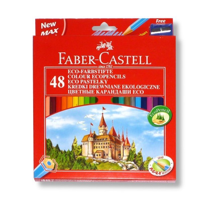 Карандаши цветные 48 шт., деревянные, шестигранные, с точилкой, Faber-Castell ЗАМОК (в к/к)