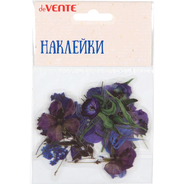 Наклейки для творчества, 20 шт., ПЭТ-пленка, deVENTE Violet flowers