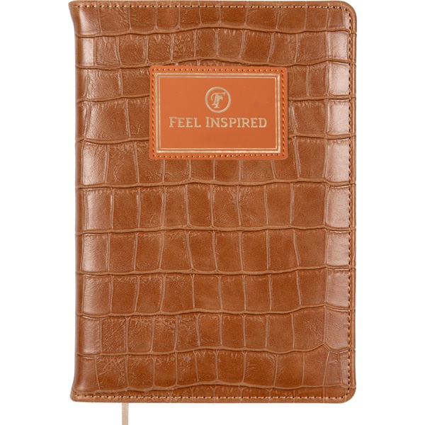 Блокнот в твердом переплете А5, 80 л., 70 г/м2, клетка, и/к "croco", поролон, апплик, deVENTE Grande_светло-коричневый Блокнот в твердом переплете А5, 80 л., 70 г/м2, клетка, и/к "croco", поролон, апплик, deVENTE Grande_светло-коричневый