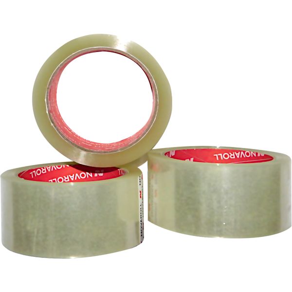 Лента клейкая упаковочная 48 мм * 66 м, BOPP 43 мкм, прозрачная, Nova Roll 204