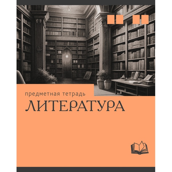 Тетрадь предметная 36 л., линия, 60 г/м², обл. мел. картон, Listoff Эрудиция_Литература