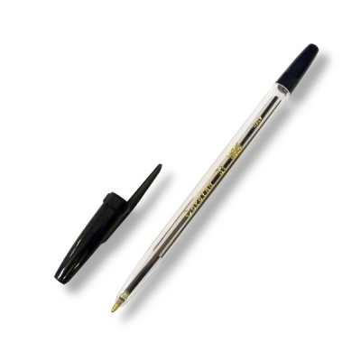 Ручка шариковая, черная, Ø 1.0 мм, прозр. корпус, CORVINA 51 Classic