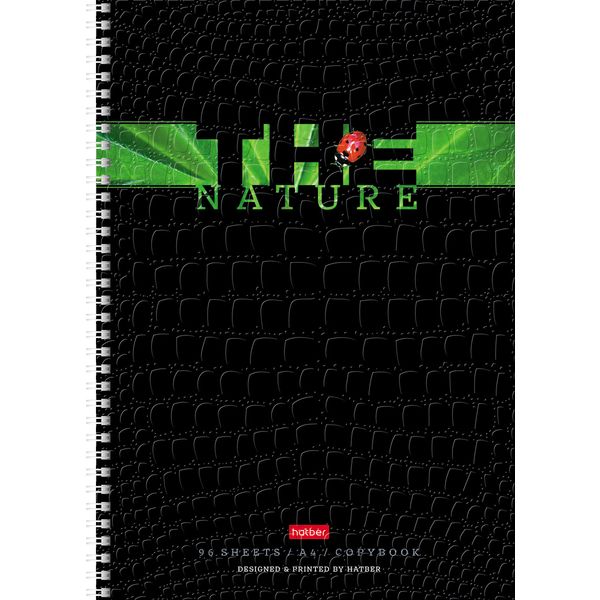 Тетрадь А4, на гребне, 96 л., клетка, 65 г/м2, тиснение Croco, Hatber Nature_4 дизайна Тетрадь А4, на гребне, 96 л., клетка, 65 г/м2, тиснение Croco, Hatber Nature_4 дизайна