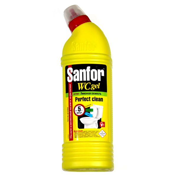 Средство чистящее для сантехники Sanfor WC gel Лимонная свежесть, 750 мл (флакон с и/г)
