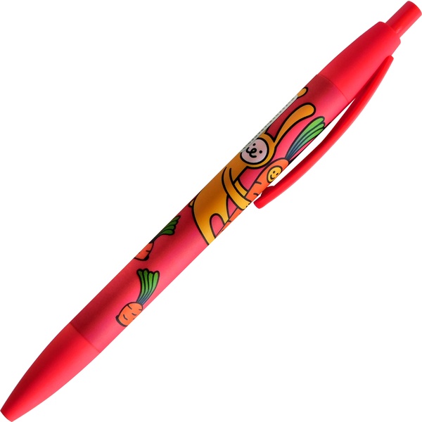 Ручка шариковая автомат., синяя, 0.7 мм, корпус jumbo, soft touch, CENTRUM Морковка с кроликом
