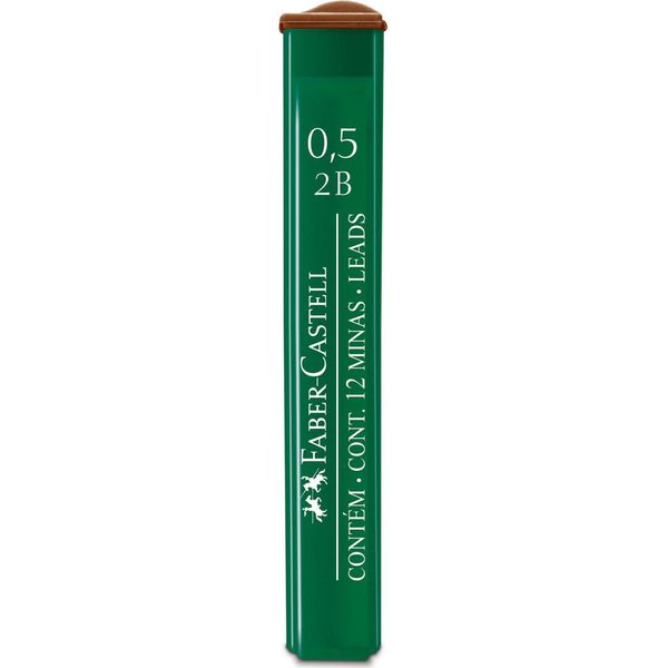 Грифели для механического карандаша, 0.5 мм* 60 мм, 2B, 12 шт/уп, Faber-Castell Polymer Грифели для механического карандаша, 0.5 мм* 60 мм, 2B, 12 шт/уп, Faber-Castell Polymer