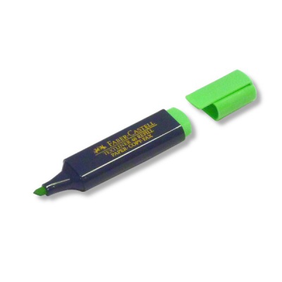 Текстмаркер зеленый, неоновый, ШЛ 1-5 мм, н-к "клин", Faber-Castell 48