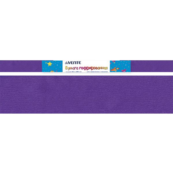 Бумага гофрированная (креповая), 50*250 см, 32 г/м², фиолетовая, deVENTE Бумага гофрированная (креповая), 50*250 см, 32 г/м², фиолетовая, deVENTE