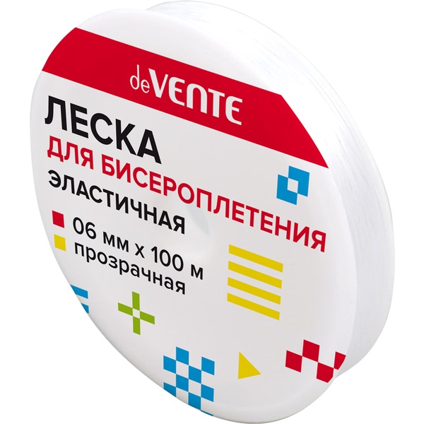 Леска для бисероплетения 0,6 мм*100 м deVENTE. Elastic Line, эластичная, прозрачнаяАкция!