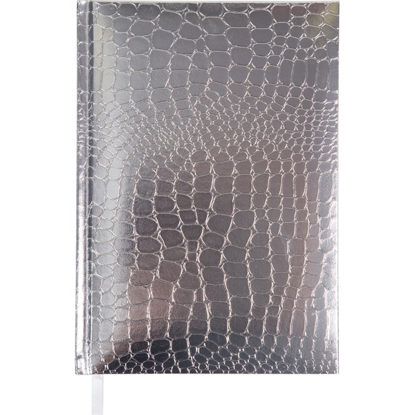 Блокнот в твердом переплете А5, 80 л., 70 г/м², клетка, бумвинил, поролон, Attomex Arkona_серебристый