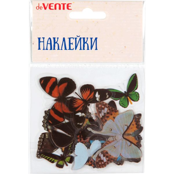 Наклейки для творчества, 20 шт., ПЭТ-пленка, deVENTE Butterflies Акция!