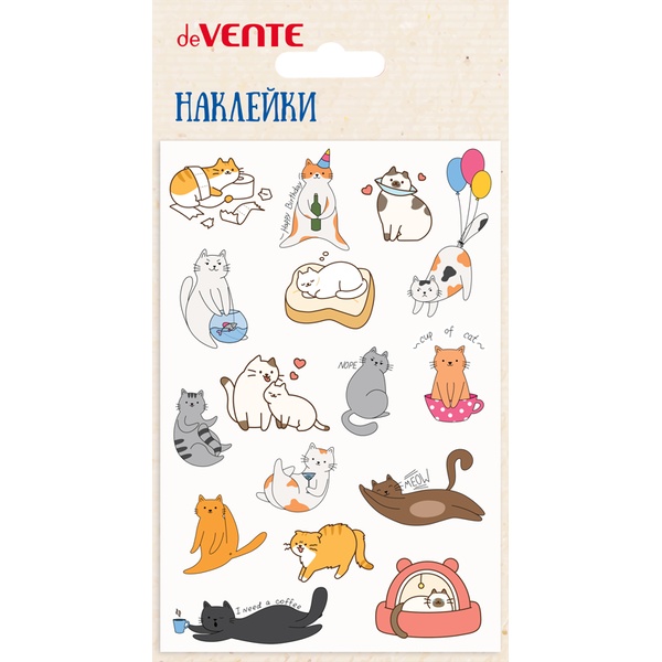 Паф-стикеры (объемные) deVENTE Cat's activities, мягкие, карточка 100*150 мм Паф-стикеры (объемные) deVENTE Cat's activities, мягкие, карточка 100*150 мм