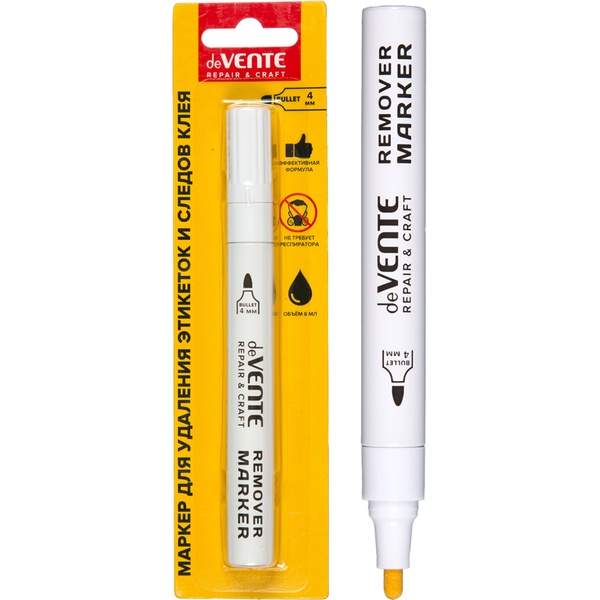 Маркер для удаления следов скотча deVENTE Repair&Craft Remover, н-к "пуля", пласт. корпус