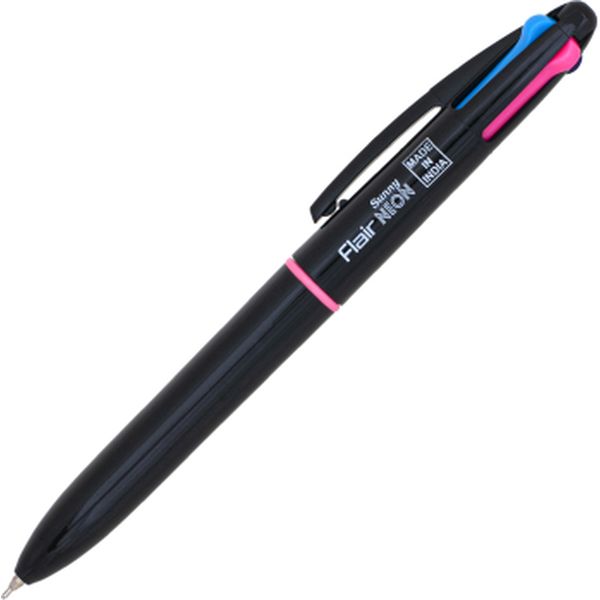 Ручка шариковая автомат., 4-цветная, 0.5 мм, Flair Sunny neon