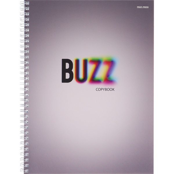 Тетрадь А4, на гребне, 80 л., клетка, 60 г/м², обл. мел. картон, Prof-Press BUZZ Тетрадь А4, на гребне, 80 л., клетка, 60 г/м², обл. мел. картон, Prof-Press BUZZ