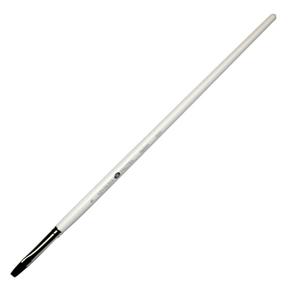 Кисть белка, №8, плоская, удл. деревянная ручка, белая, Невская Палитра Pro