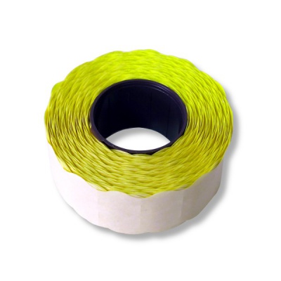 Этикет-лента ВОЛНА, 22*12 мм, 800 шт., желтая