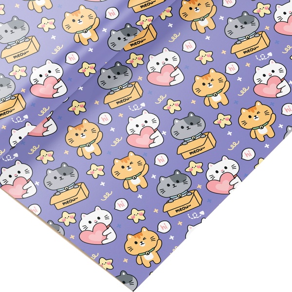 Бумага упаковочная OPTIMA Котятки, 70*100см, 10 л.