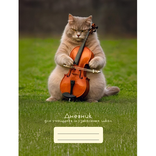 Дневник для музыкальной школы, А5, 48 л., 60 г/м², 7БЦ, мат. лам., выб. лак, Listoff Дизайн 14