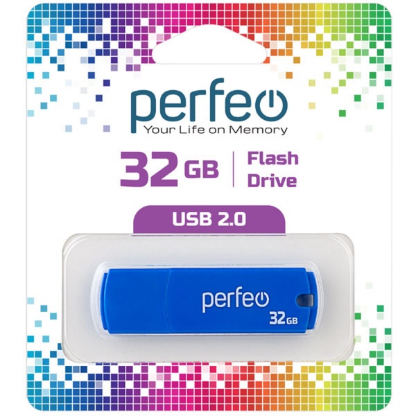 Флеш-накопитель USB 2.0, 32 ГБ, C05 Perfeo_синий