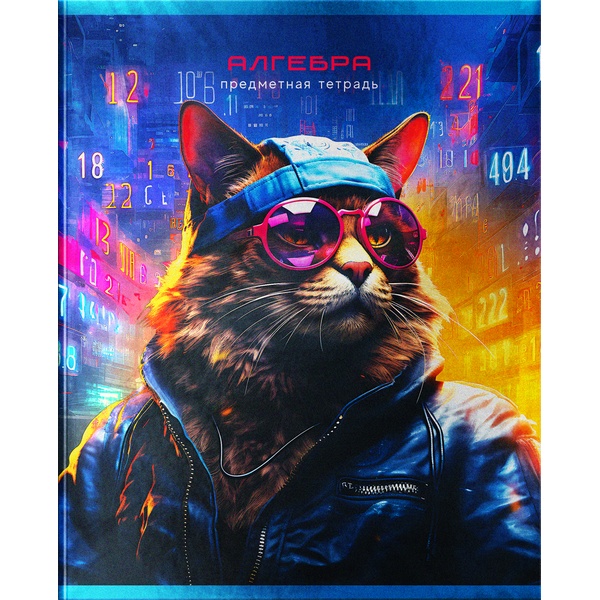 Тетрадь предметная А5, 48 л., клетка, 60 г/м², металлиз., BG Мир будущего_Алгебра  Акция!