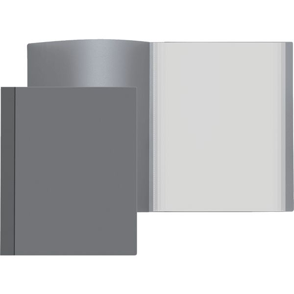 Папка с 40 файлами А4, PP 500/30 мкм, "песок", Attomex/ Серая