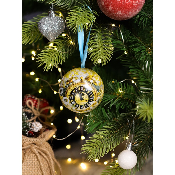 Шар елочный с подвесом "Новогодняя ночь" (внутри предсказание), Ø68 мм, металл, пвх/уп   Акция!
