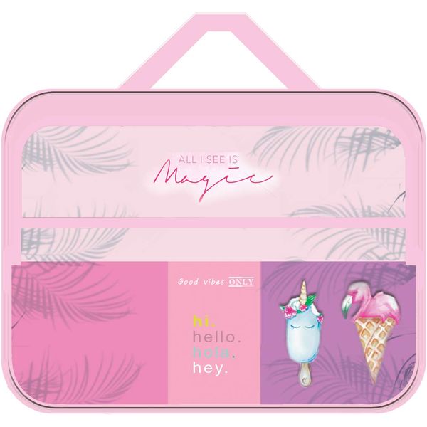 Папка для труда А4, на молнии (с 3-х сторон), 2 ручки, текстиль/ПВХ, органайзер, ПЧЕЛКА Трендовое мороженое Акция!