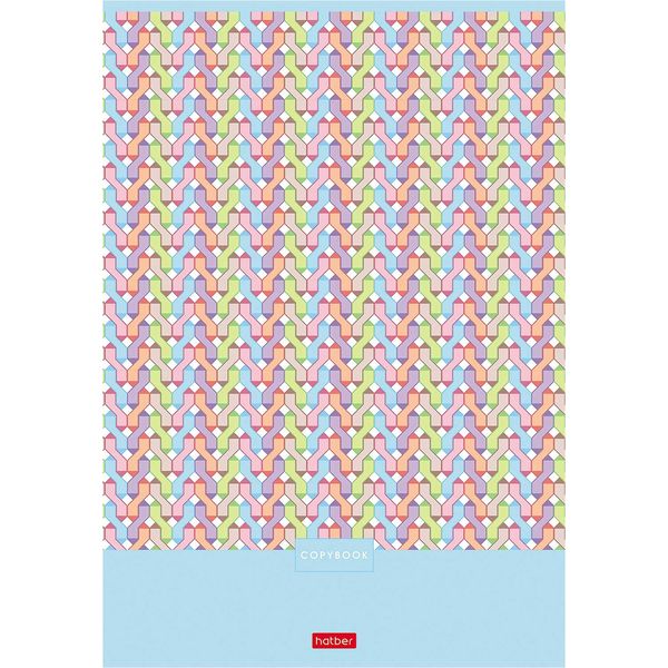 Тетрадь А4, клетка, 80 л., на скобе, 60 г/м², мат. лам., Hatber Pattern Collection_3 дизайна