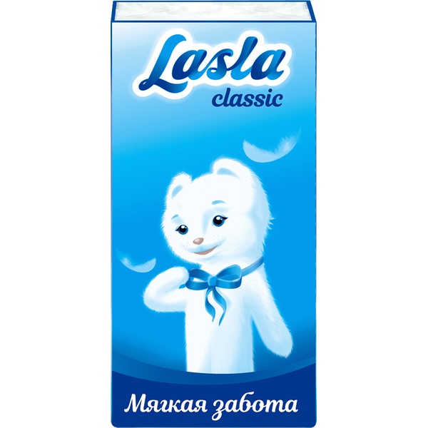Платочки бумажные 10 шт., 200*200 мм, 2-сл., тиснение, белые, LASLA classic