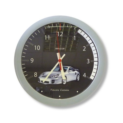 Часы настенные Салют "Порше", круглые, 282*40 мм, корпус пластик., серый (детские) Акция!