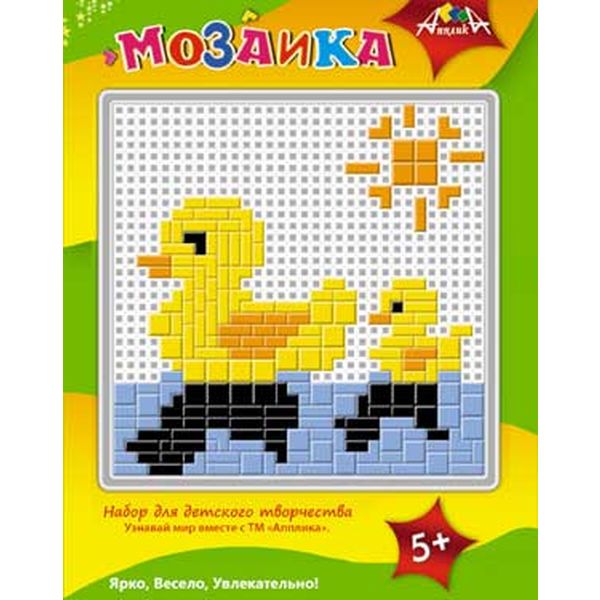 Тетрис-мозаика А5. АППЛИКА Утки, пластик. эл-ты, пинцет, 5+