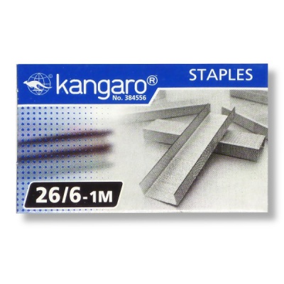 Скобы для степлера №26/6, оцинкованные, 1000 шт., Kangaro